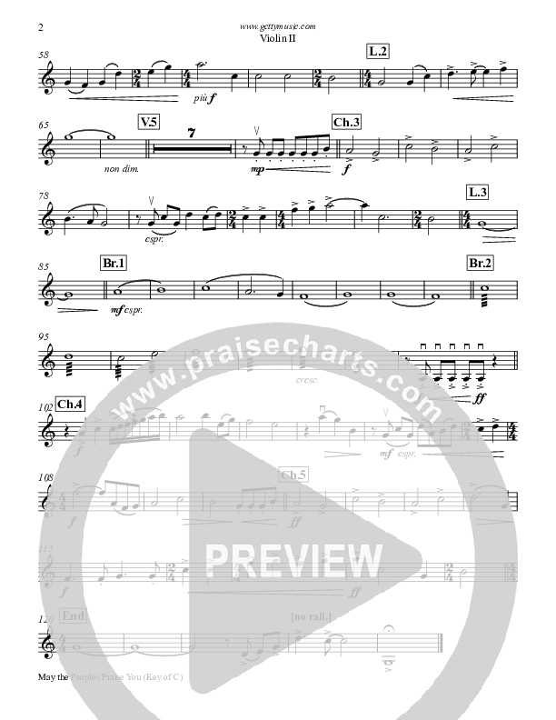 May The Peoples Praise You Violin 2 (Keith & Kristyn Getty)