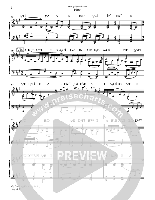 My Dwelling Place (Psalm 91) Piano Sheet (Phil Keaggy / Keith & Kristyn Getty)
