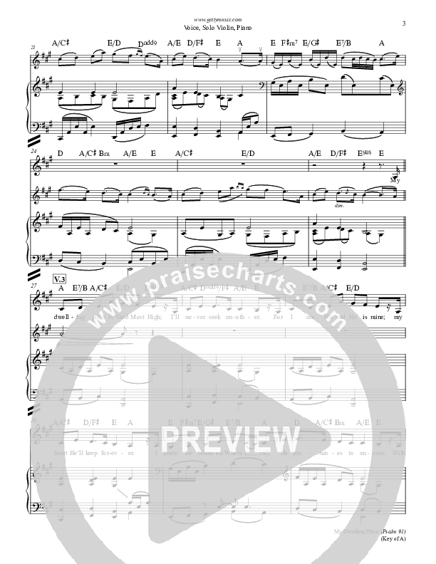 My Dwelling Place (Psalm 91) Piano/Vocal (Phil Keaggy / Keith & Kristyn Getty)