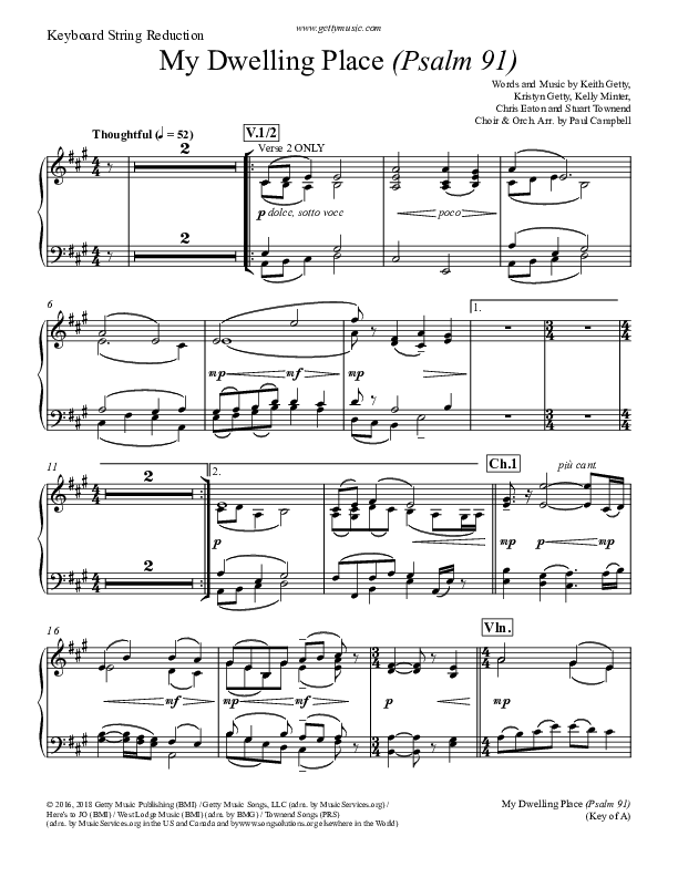 My Dwelling Place (Psalm 91) Synth Strings (Phil Keaggy / Keith & Kristyn Getty)