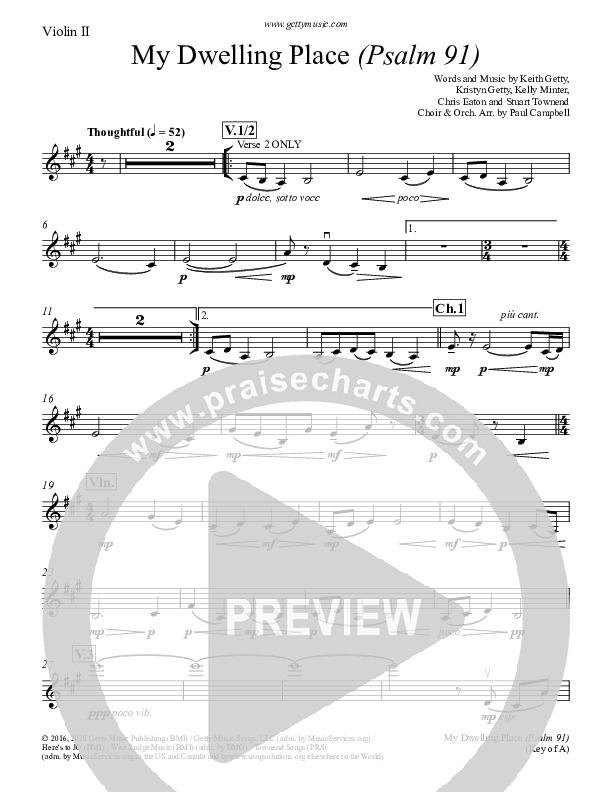 My Dwelling Place (Psalm 91) Violin 2 (Phil Keaggy / Keith & Kristyn Getty)