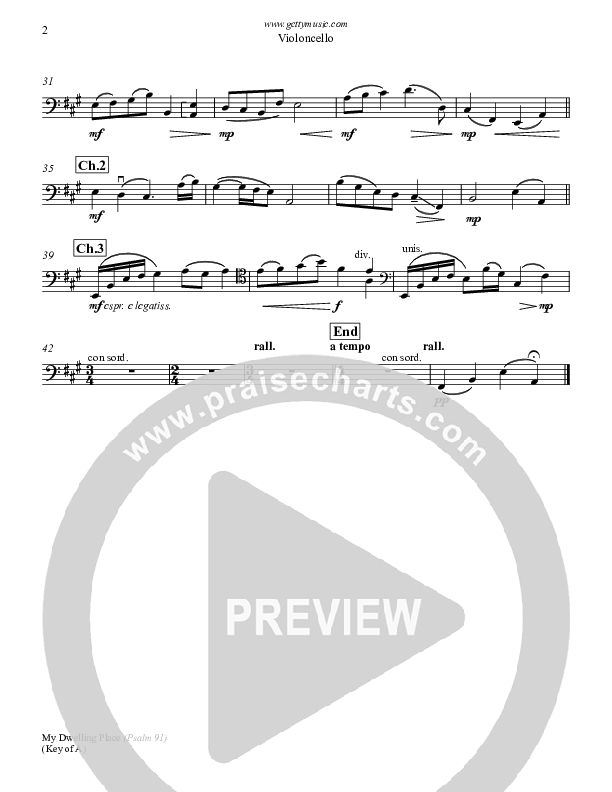 My Dwelling Place (Psalm 91) Violincello (Phil Keaggy / Keith & Kristyn Getty)