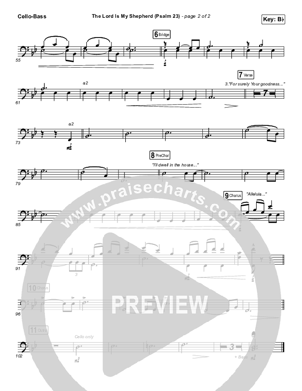 The Lord Is My Shepherd (Psalm 23) Cello/Bass (Keith & Kristyn Getty)