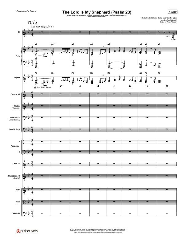 The Lord Is My Shepherd (Psalm 23) Conductor's Score (Keith & Kristyn Getty)