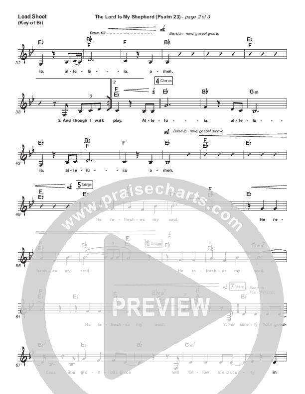 The Lord Is My Shepherd (Psalm 23) Lead Sheet (Melody) (Keith & Kristyn Getty)