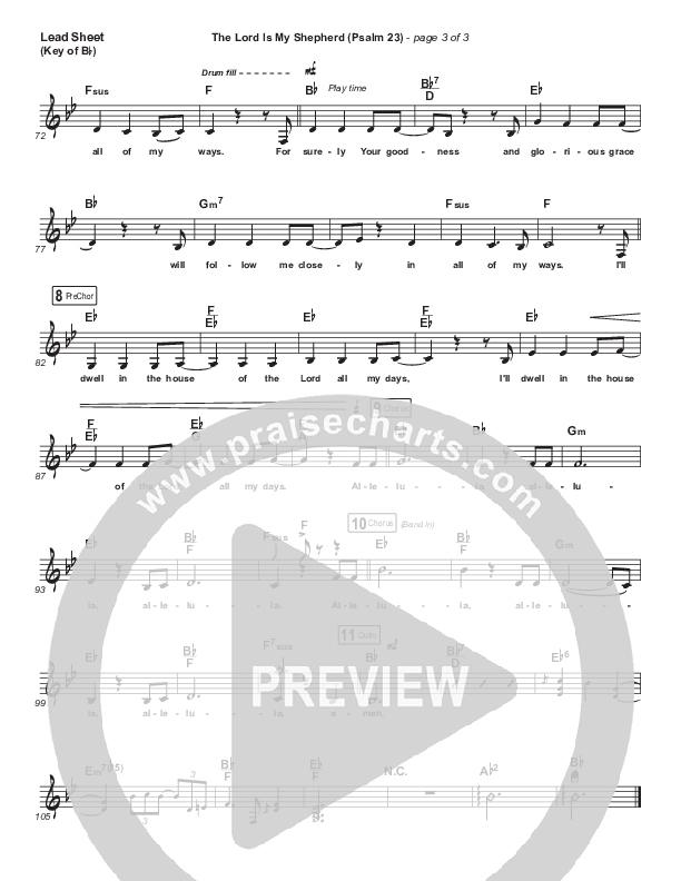 The Lord Is My Shepherd (Psalm 23) Lead Sheet (Melody) (Keith & Kristyn Getty)