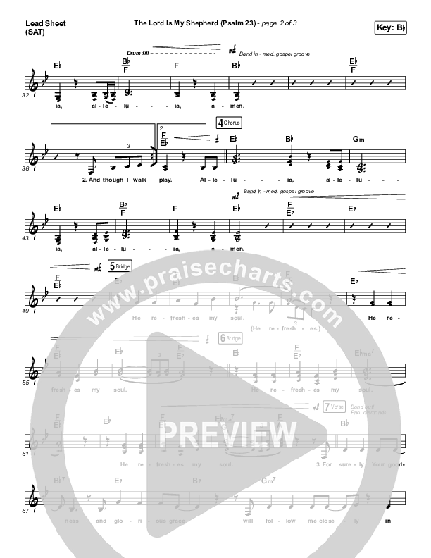 The Lord Is My Shepherd (Psalm 23) Lead Sheet (SAT) (Keith & Kristyn Getty)