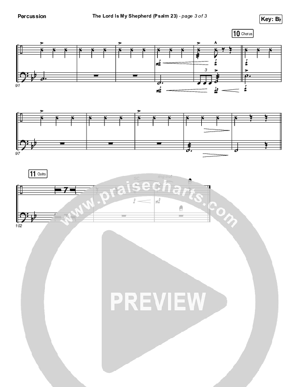 The Lord Is My Shepherd (Psalm 23) Percussion (Keith & Kristyn Getty)