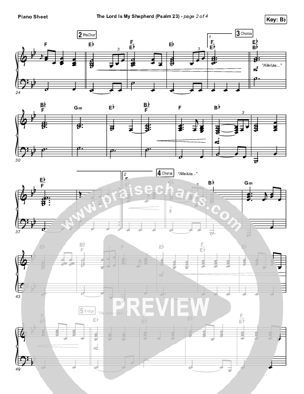 The Lord Is My Shepherd (Psalm 23) Piano Sheet (Keith & Kristyn Getty)