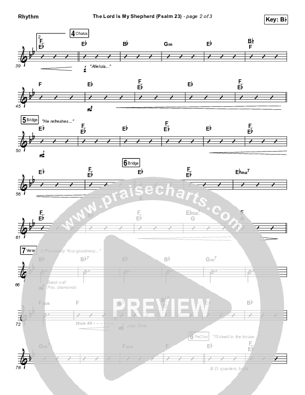 The Lord Is My Shepherd (Psalm 23) Rhythm Chart (Keith & Kristyn Getty)