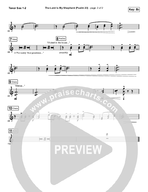 The Lord Is My Shepherd (Psalm 23) Tenor Sax 1/2 (Keith & Kristyn Getty)