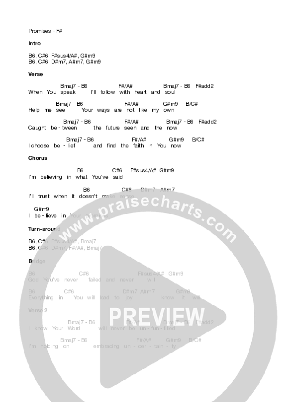 Promises (Live) Chords & Lyrics (Equippers Worship)