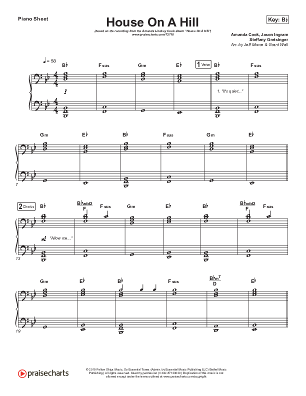 House On A Hill Piano Sheet (Amanda Lindsey Cook)