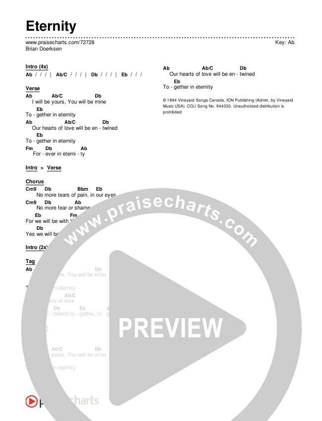 Eternity Chords & Lyrics (Brian Doerksen)