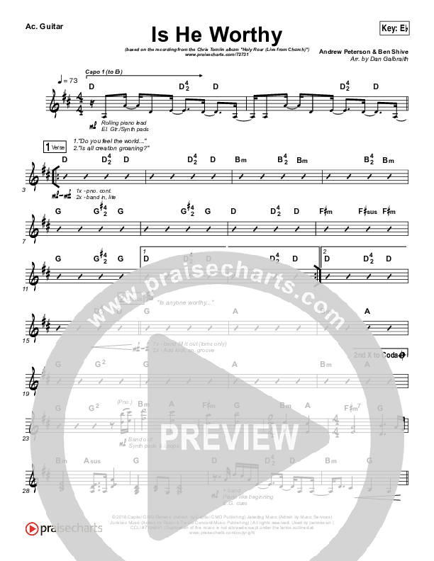 Is He Worthy (Live) Acoustic Guitar (Chris Tomlin)