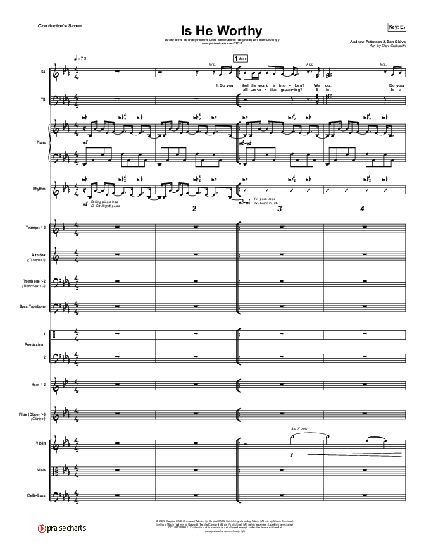 Is He Worthy (Live) Conductor's Score (Chris Tomlin)