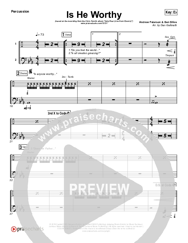 Is He Worthy (Live) Percussion (Chris Tomlin)