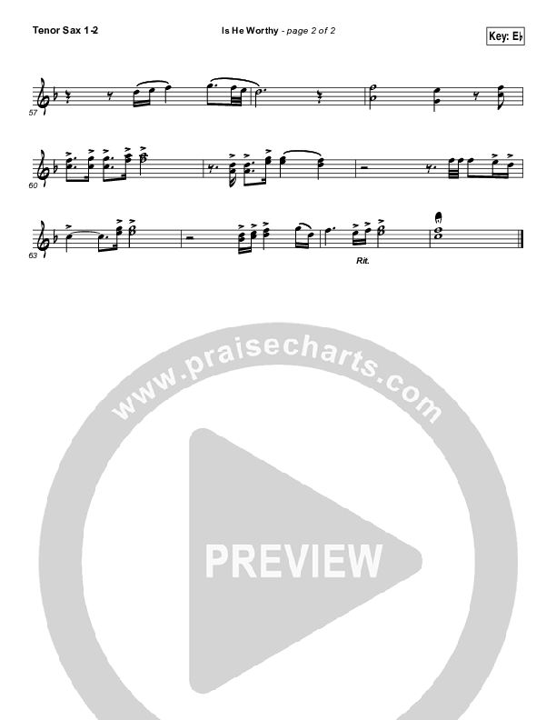 Is He Worthy (Live) Tenor Sax 1/2 (Chris Tomlin)