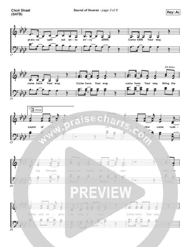 Sound Of Heaven Choir Sheet (SATB) (Tasha Layton / Chris McClarney)