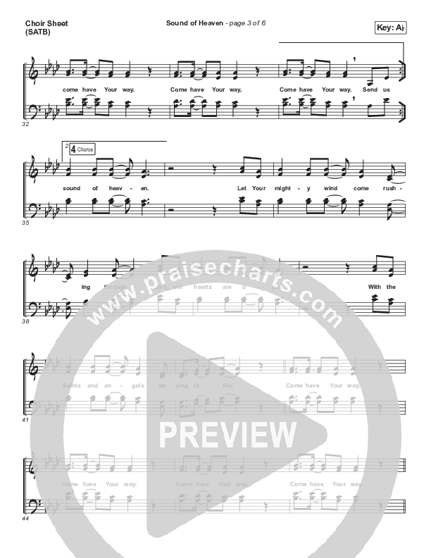 Sound Of Heaven Choir Sheet (SATB) (Tasha Layton / Chris McClarney)