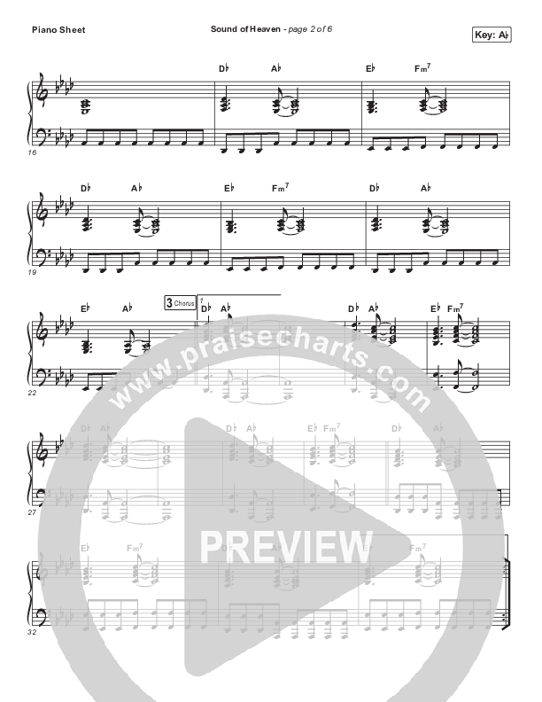 Sound Of Heaven Piano Sheet (Tasha Layton / Chris McClarney)