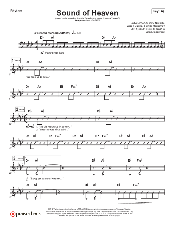 Sound Of Heaven Rhythm Chart (Tasha Layton / Chris McClarney)