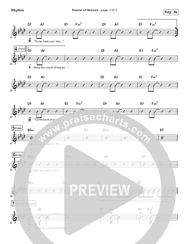 Sound Of Heaven Rhythm Chart (Tasha Layton / Chris McClarney)