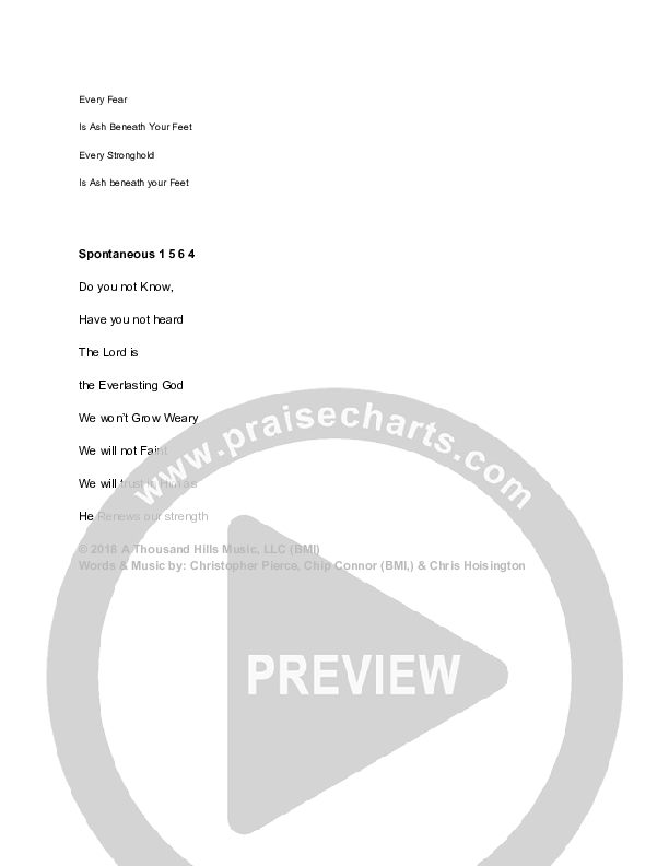 Ash Beneath Your Feet Chords & Lyrics (A Thousand Hills Music)