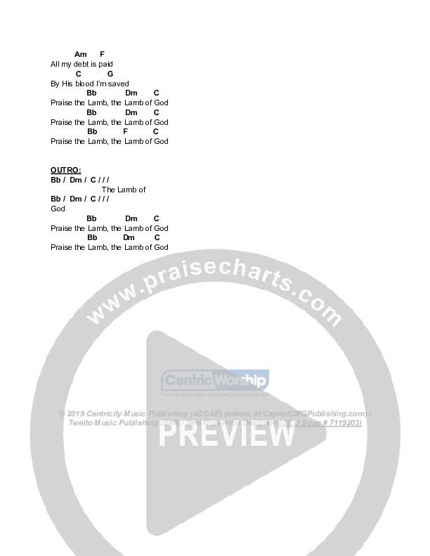 Lamb Of God Chord Chart (Justin Tweito)