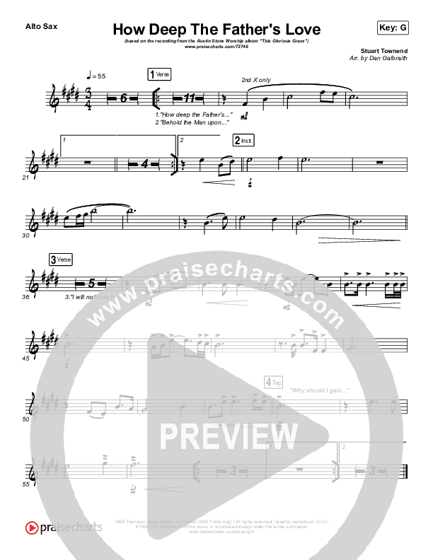 How Deep The Father's Love For Us Alto Sax (Austin Stone Worship)