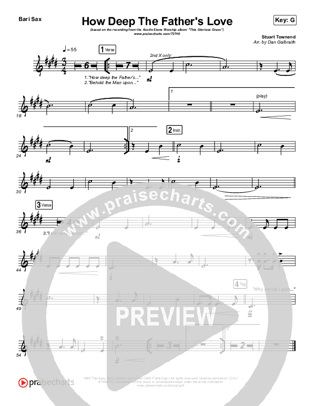 How Deep The Father's Love For Us Bari Sax (Austin Stone Worship)