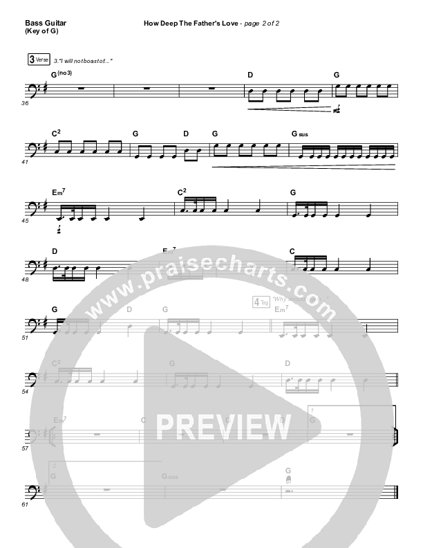 How Deep The Father's Love For Us Bass Guitar (Austin Stone Worship)