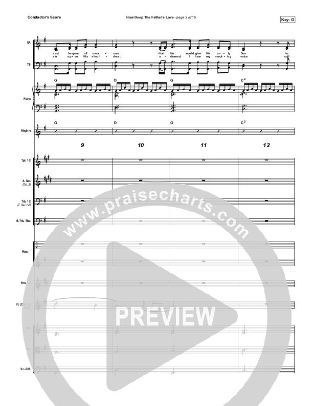 How Deep The Father's Love For Us Conductor's Score (Austin Stone Worship)