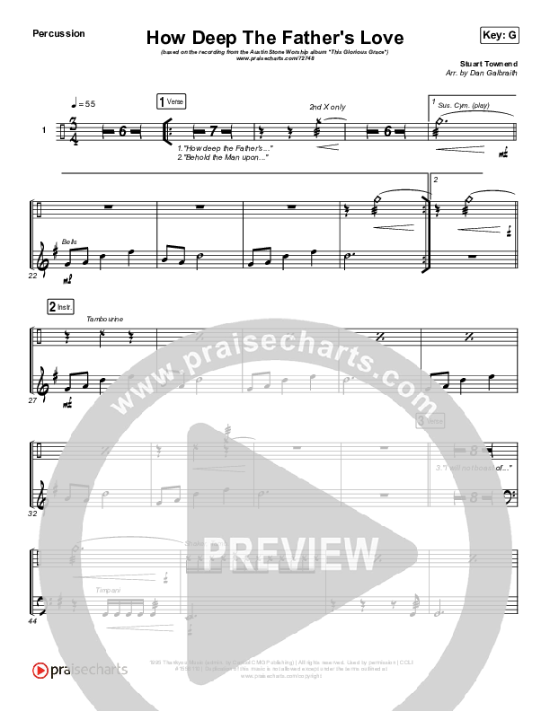 How Deep The Father's Love For Us Percussion (Austin Stone Worship)