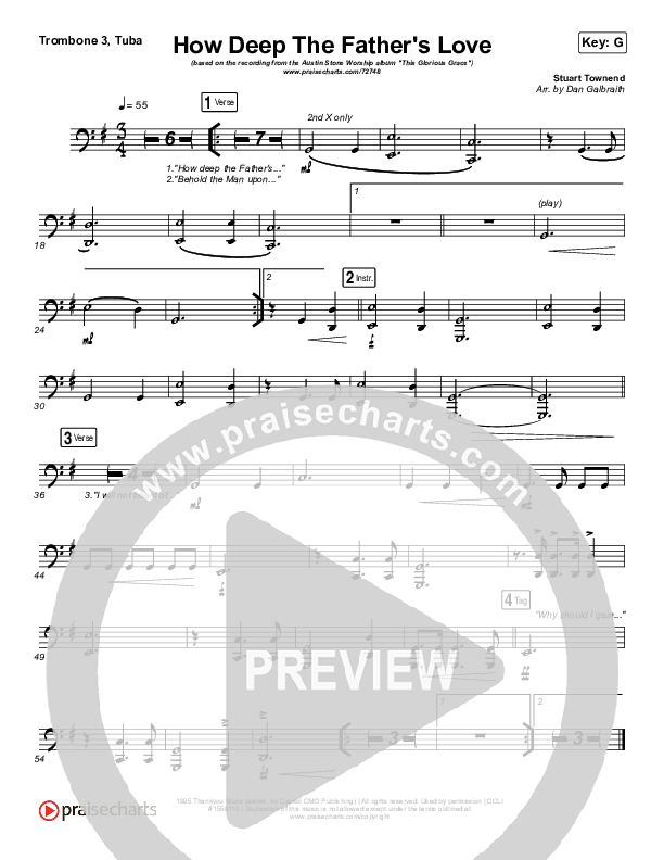 How Deep The Father's Love For Us Trombone 1,2 (Austin Stone Worship)