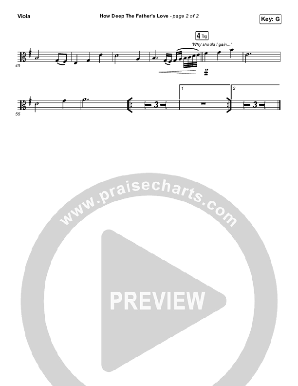 How Deep The Father's Love For Us Viola (Austin Stone Worship)