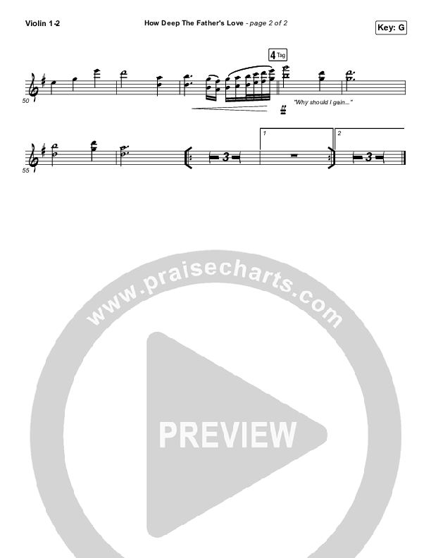 How Deep The Father's Love For Us Violin 1,2 (Austin Stone Worship)