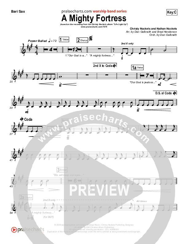 A Mighty Fortress Bari Sax (Christy Nockels)