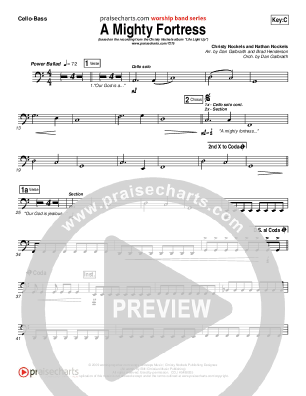 A Mighty Fortress Cello/Bass (Christy Nockels)