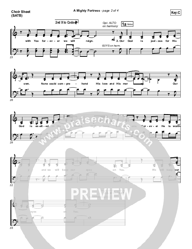 A Mighty Fortress Choir Sheet (SATB) (Christy Nockels)