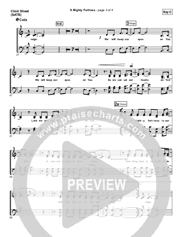 A Mighty Fortress Choir Sheet (SATB) (Christy Nockels)