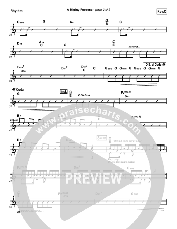 A Mighty Fortress Rhythm Chart (Christy Nockels)