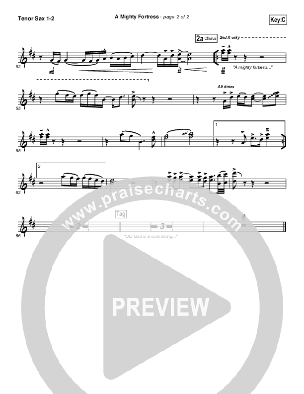 A Mighty Fortress Tenor Sax 1/2 (Christy Nockels)