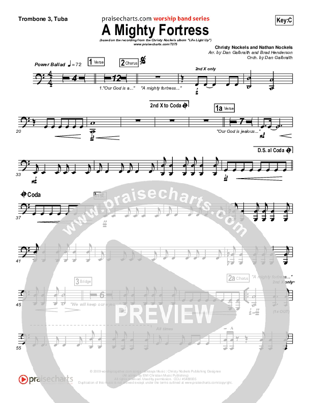 A Mighty Fortress Trombone 3/Tuba (Christy Nockels)