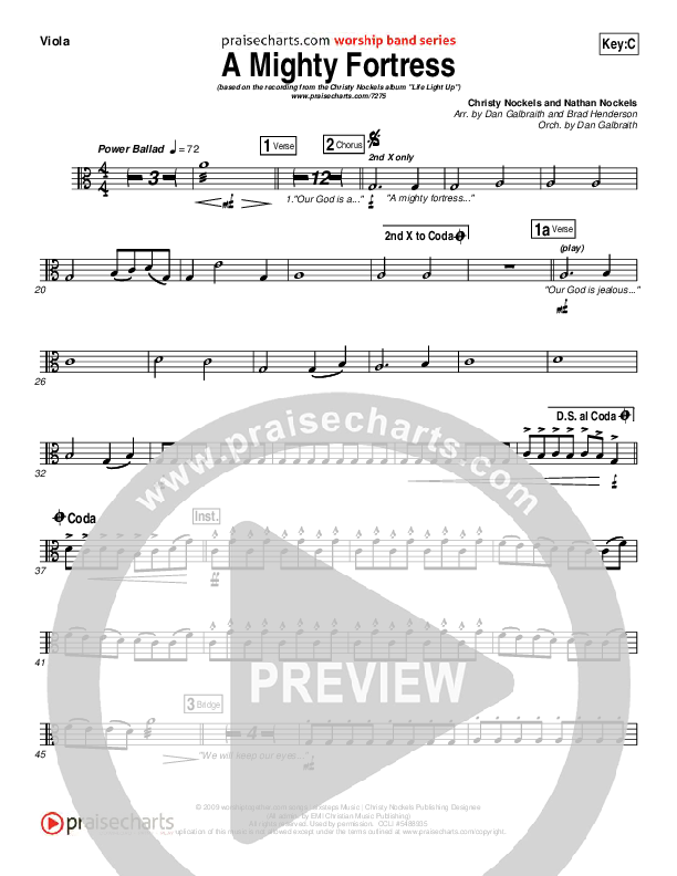 A Mighty Fortress Viola (Christy Nockels)