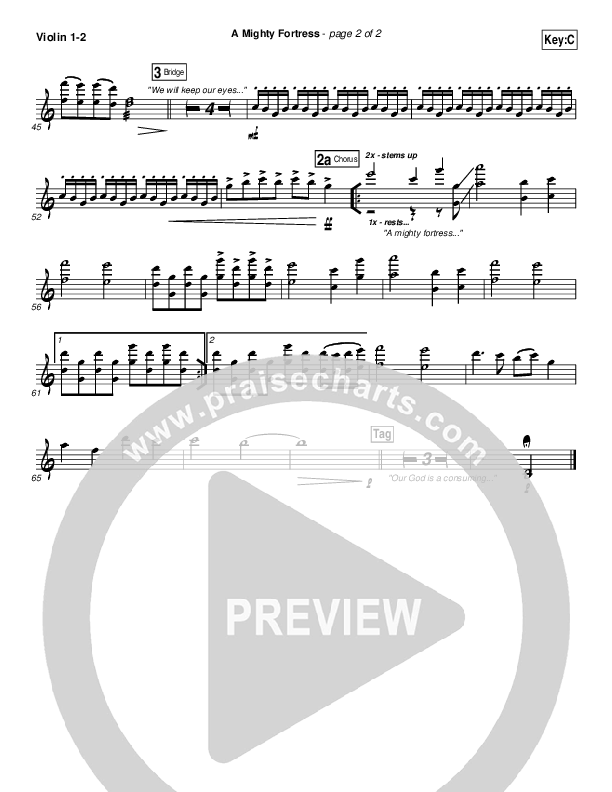 A Mighty Fortress Violin 1/2 (Christy Nockels)