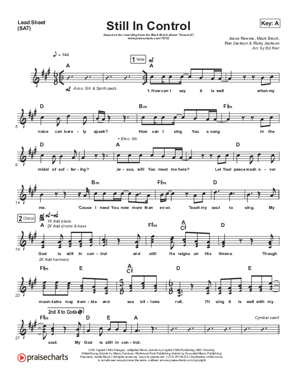 Still In Control Lead Sheet (SAT) (Mack Brock)