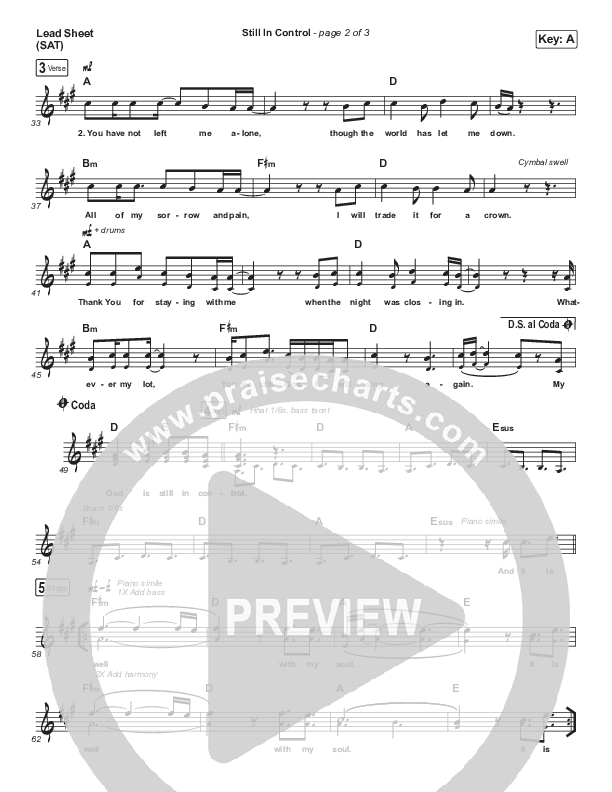 Still In Control Lead Sheet (SAT) (Mack Brock)