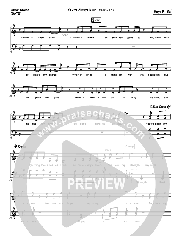 You've Always Been Choir Vocals (SATB) (Unspoken)