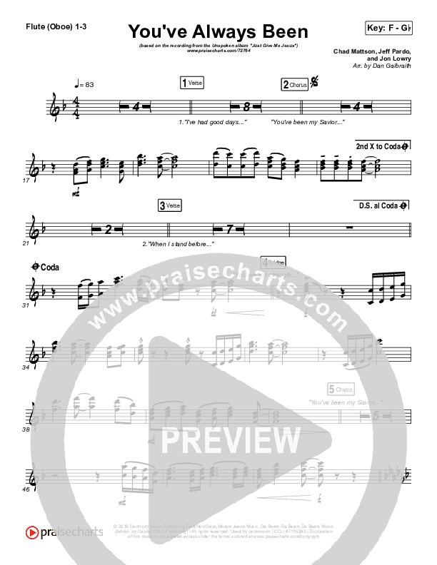 You've Always Been Flute/Oboe 1/2/3 (Unspoken)